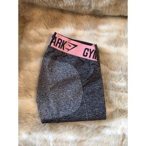 Hardly worn Gymshark Flex Leggings Grey Marl/Pink